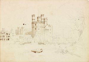 カナーボン城（紙に鉛筆と水彩） 作： John Wilson Carmichael
